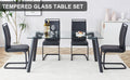 Table And Chair Set, 1 Table And 4 Chairs. Rectangular Glass Dining Table, 0.31 