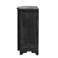 Retro Sideboard Glass Door with Curved Line black-mdf