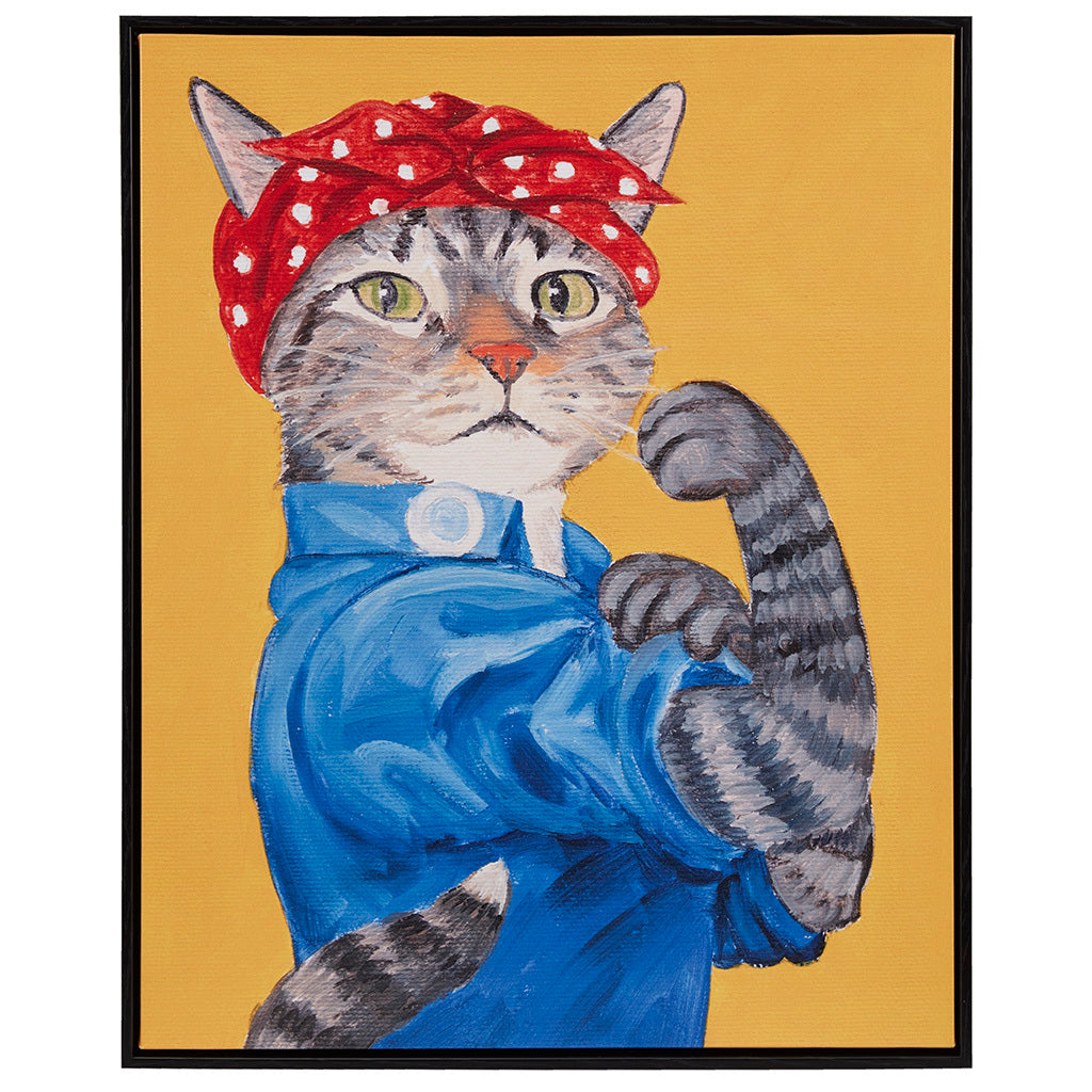 Rosie The Feline Framed Canvas Wall Art Rosie Feline Wood