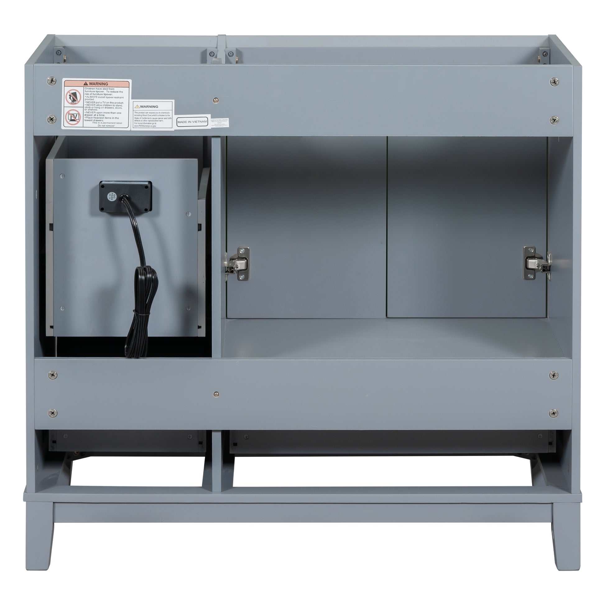 Cabinet Only 36" Bathroom Vanity Grey Blue Sink Not Included Grey Blue Solid Wood Mdf