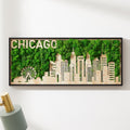 Chicago Moss City Metal Wall Art Green Iron