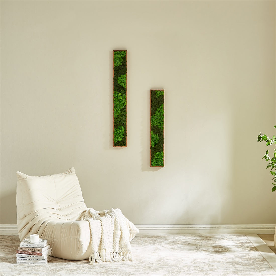 Rectangular Mixed Moss Wall Art, Only The Medium Pc Green Iron