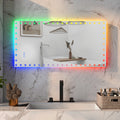 48X24 inch LED Bathroom Mirror with Lights Backlit RGB white-aluminium