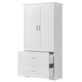 Tall Bathroom Storage Cabinet, Cabinet With Two Doors And Drawers, Adjustable Shelf, Mdf Board, White White Mdf