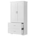 Tall Bathroom Storage Cabinet, Cabinet With Two Doors And Drawers, Adjustable Shelf, Mdf Board, White Old Sku:Wf310828Aak White Mdf