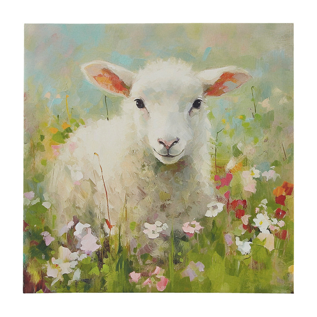 Lamb Canvas Wall Art Lamb Green Multi Mdf