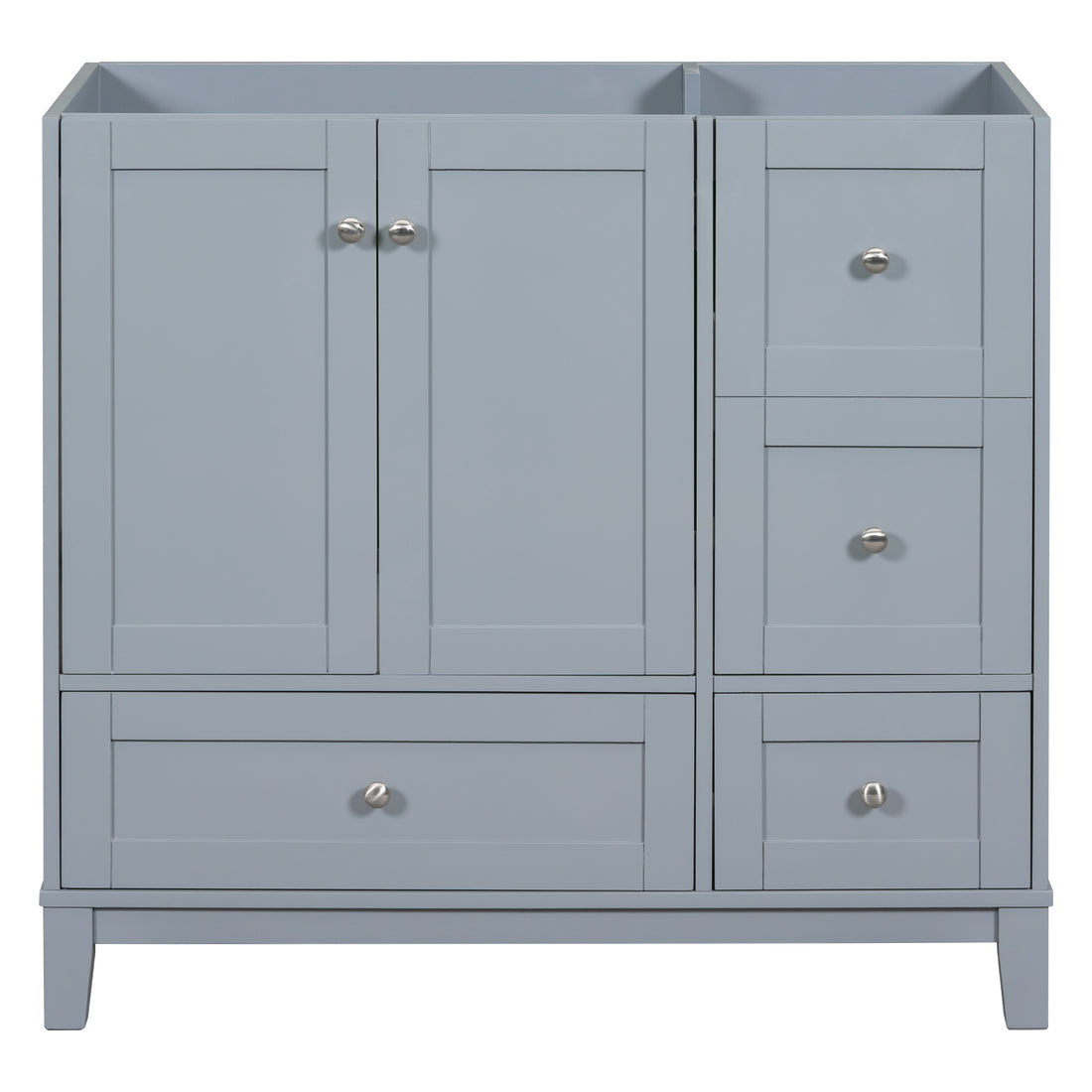 Cabinet Only 36" Bathroom Vanity Grey Blue Sink Not Included Grey Blue Solid Wood Mdf