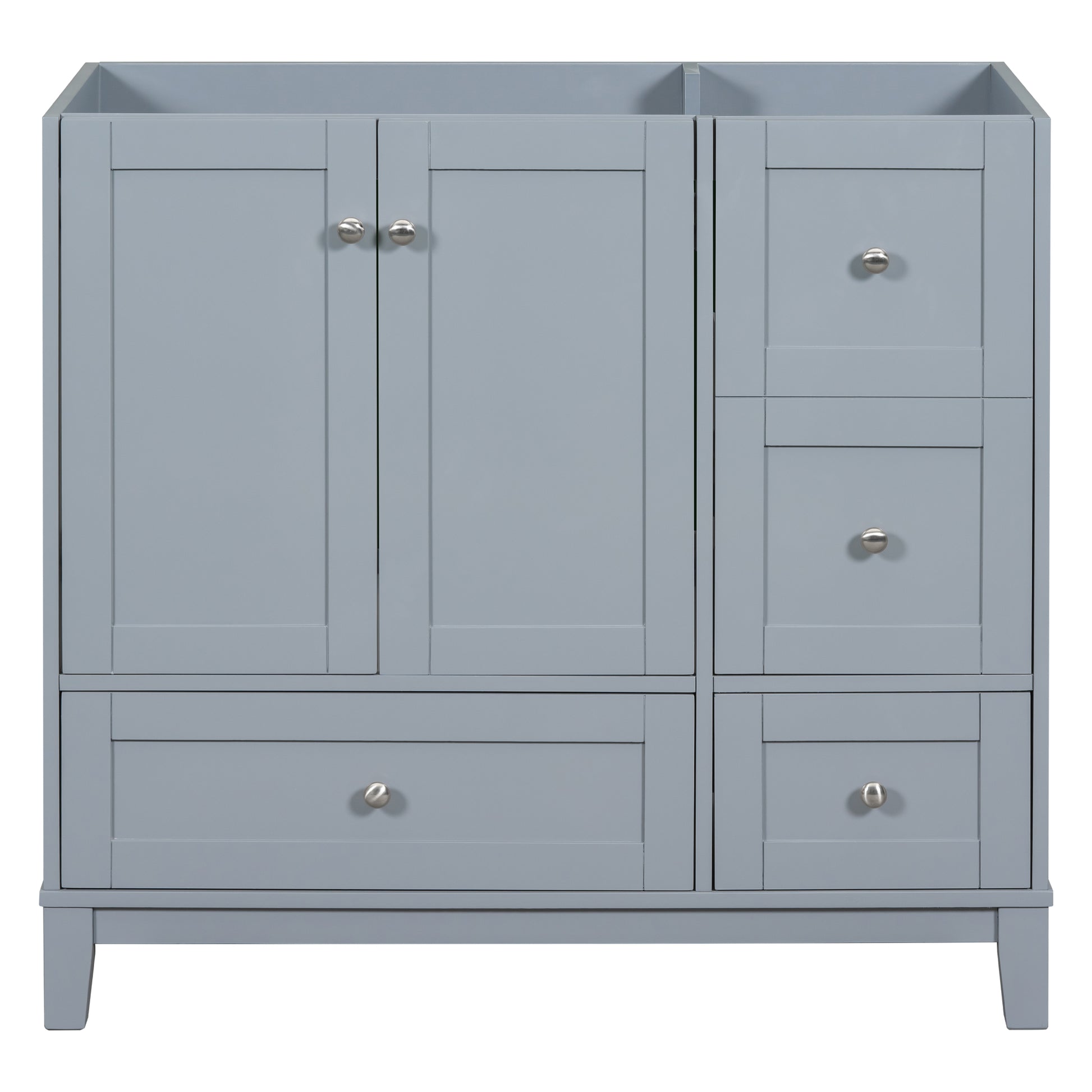 Cabinet Only 36" Bathroom Vanity Grey Blue Sink Not Included Grey Blue Solid Wood Mdf