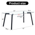 Modern Minimalist Rectangular Glass Dining Table With 0.31