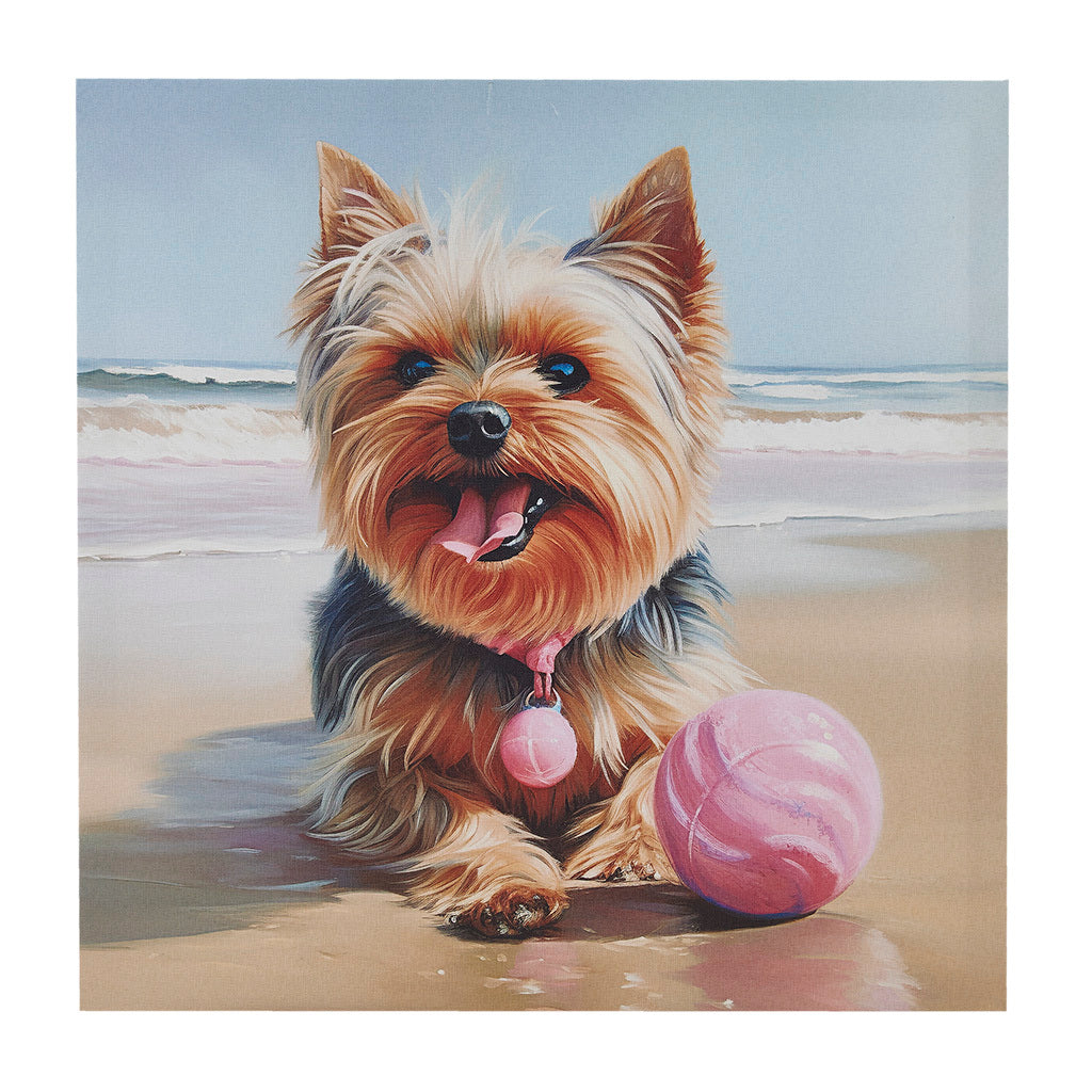 Yorkie Canvas Wall Art Yorkie Blue Multi Mdf