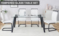 Table And Chair Set, 1 Table And 4 Chairs. Rectangular Glass Dining Table, 0.31 