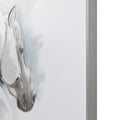 Hand Embellished Horse Framed Canvas Wall Art Blue Wood