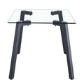 Modern Minimalist Rectangular Glass Dining Table With 0.31