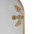 Arched Metal Floral Wall Mirror Gold Mdf