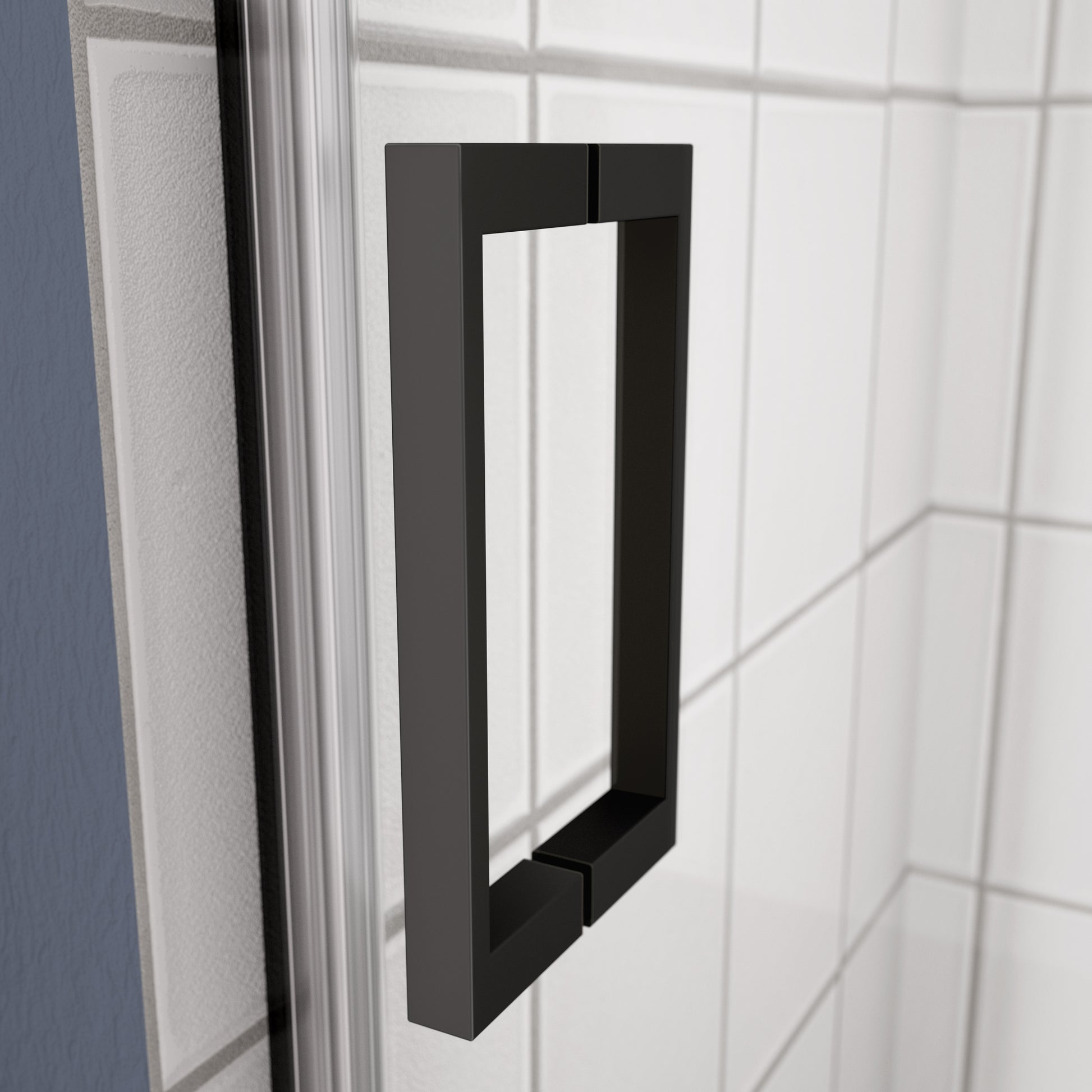 Glass Shower Door, Sliding Door, With 5 16" Tempered Glass And Matted Black Finish 4874 Matte Black Bathroom Aluminium Alloy