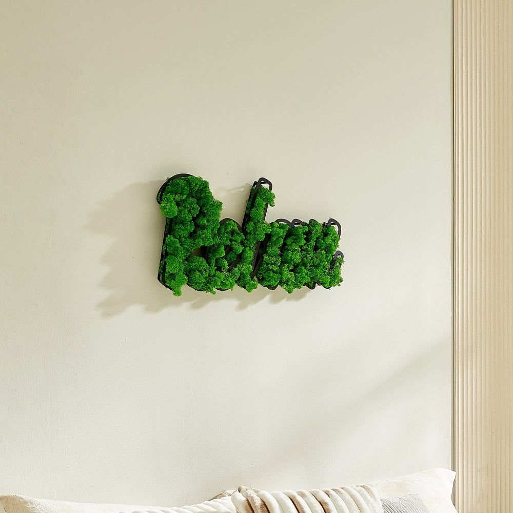 RELAX Letter Art Moss Wall Decor green-iron