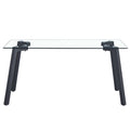 Modern Minimalist Rectangular Glass Dining Table With 0.31