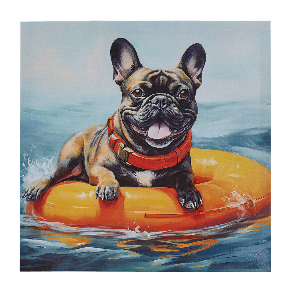 Frenchie Canvas Wall Art Frenchie Blue Multi Mdf