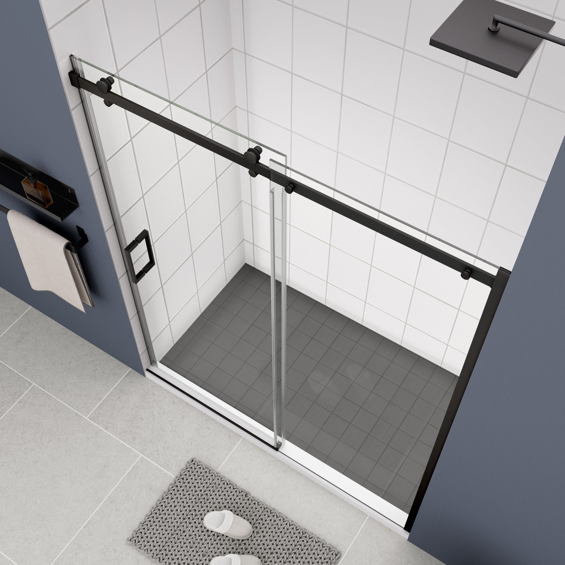 Glass Shower Door, Sliding Door, With 5 16"