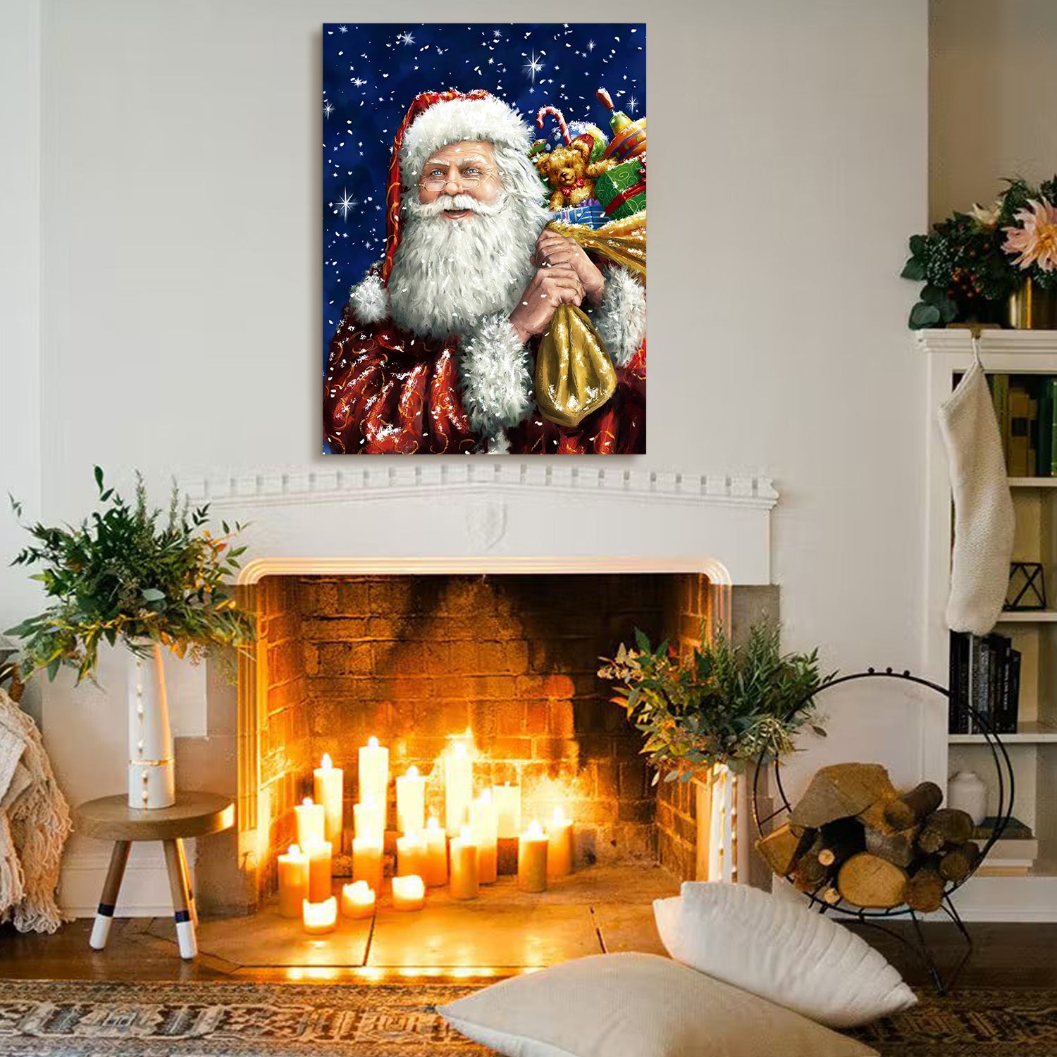 Framed Canvas Wall Art Decor Painting For Chrismas rectangle-framed-multicolor-christmas-large