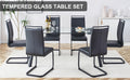 Table And Chair Set, 1 Table And 4 Chairs. Rectangular Glass Dining Table, 0.31 