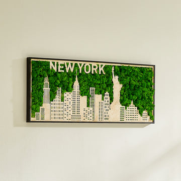 York Moss City Metal Wall Art Small Green Iron