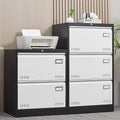 3 Drawer Metal Lateral File Cabinet With Lock,Office Vertical Files Cabinet For Home Office Legal Letter A4,Locking Metal File Cabinet,Assembly Required Filing Cabinets 3 4 Drawers Black White Office Drawers Included Metal