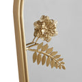 Arched Metal Floral Wall Mirror Gold Mdf