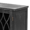 Retro Sideboard Glass Door with Curved Line black-mdf