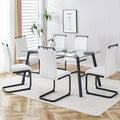 Table And Chair Set, 1 Table And 4 Chairs. Rectangular Glass Dining Table, 0.31 