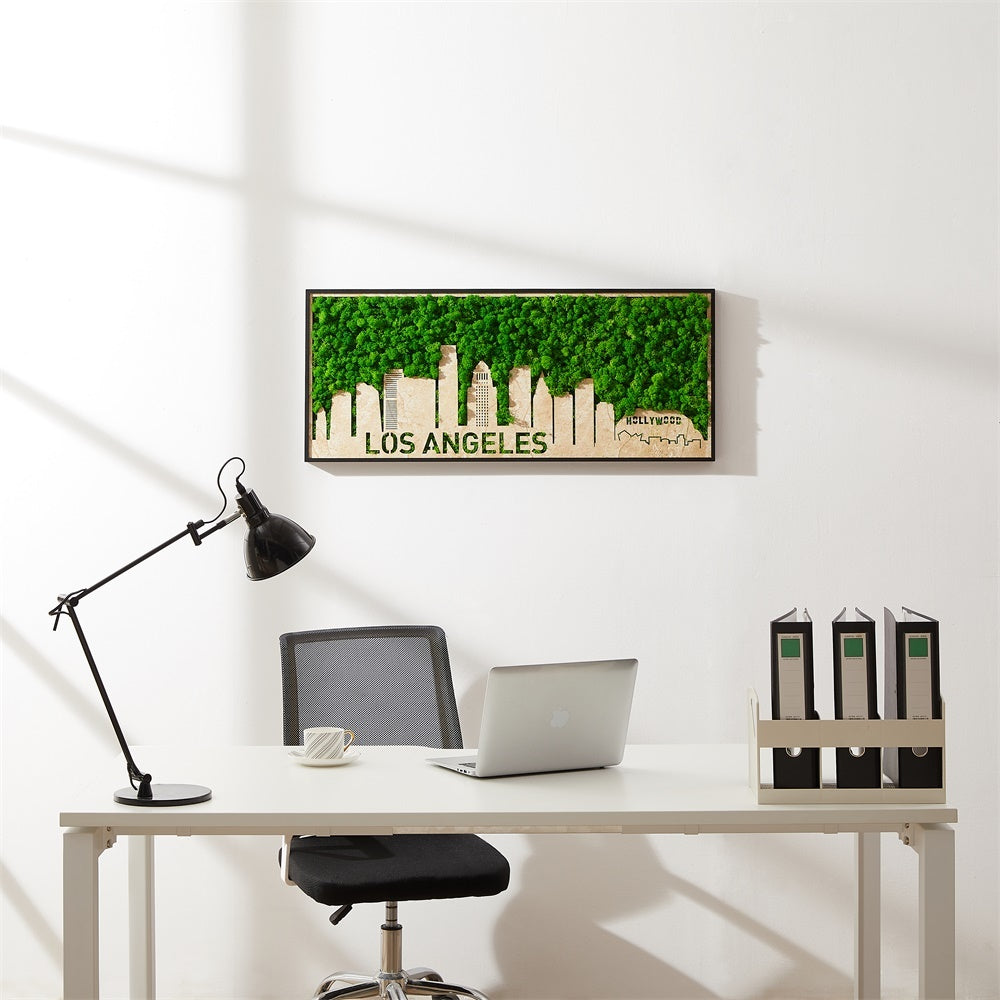 Los Angeles Moss City Metal Wall Art Small Green Iron