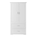 Tall Bathroom Storage Cabinet, Cabinet With Two Doors And Drawers, Adjustable Shelf, Mdf Board, White White Mdf