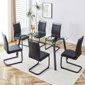 Table And Chair Set, 1 Table And 4 Chairs. Rectangular Glass Dining Table, 0.31 