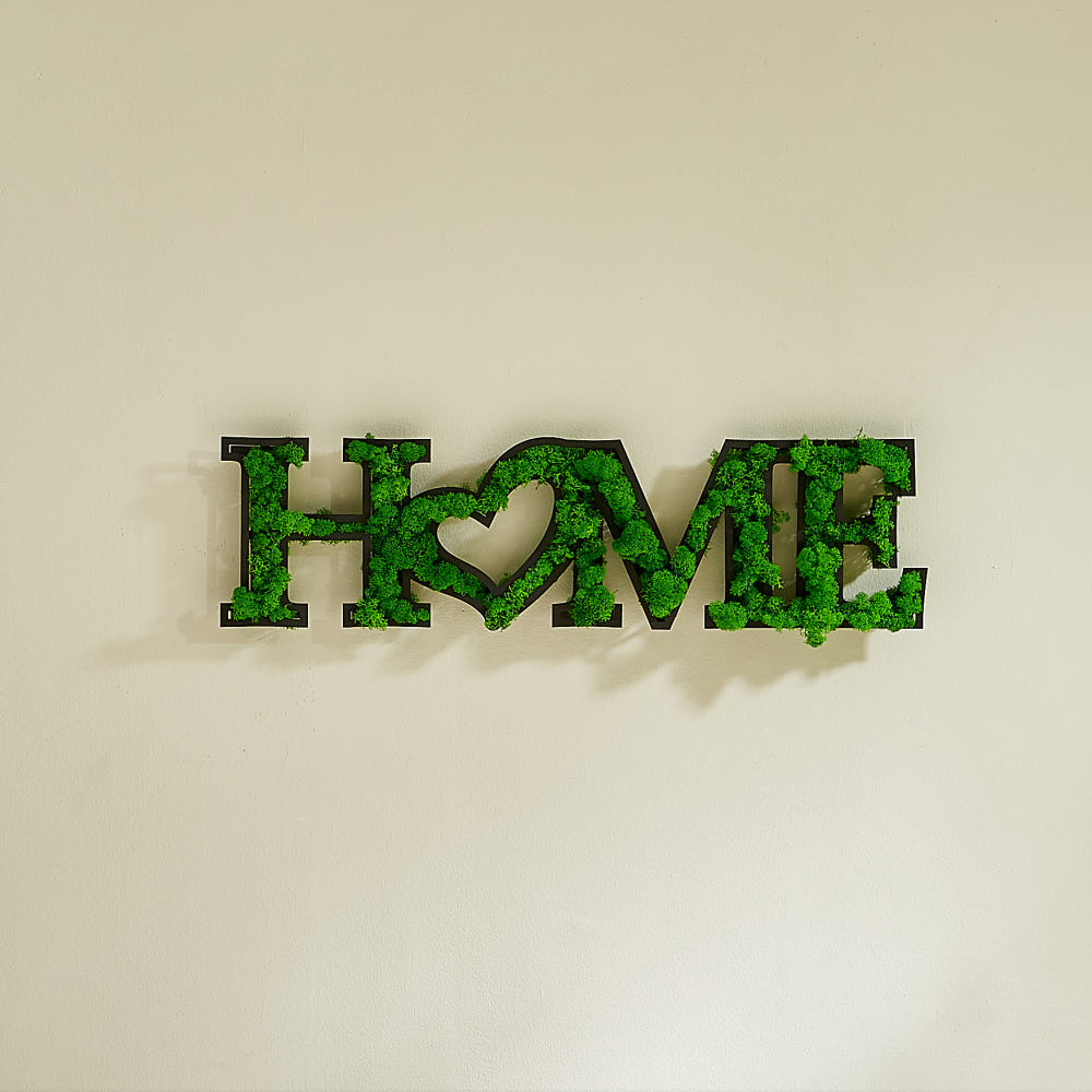 HOME Letter Art Moss Wall Decor green-iron