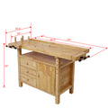 Wood Workbench Wooden Workbench For Garage Workshop And Home Natural Rubber Wood