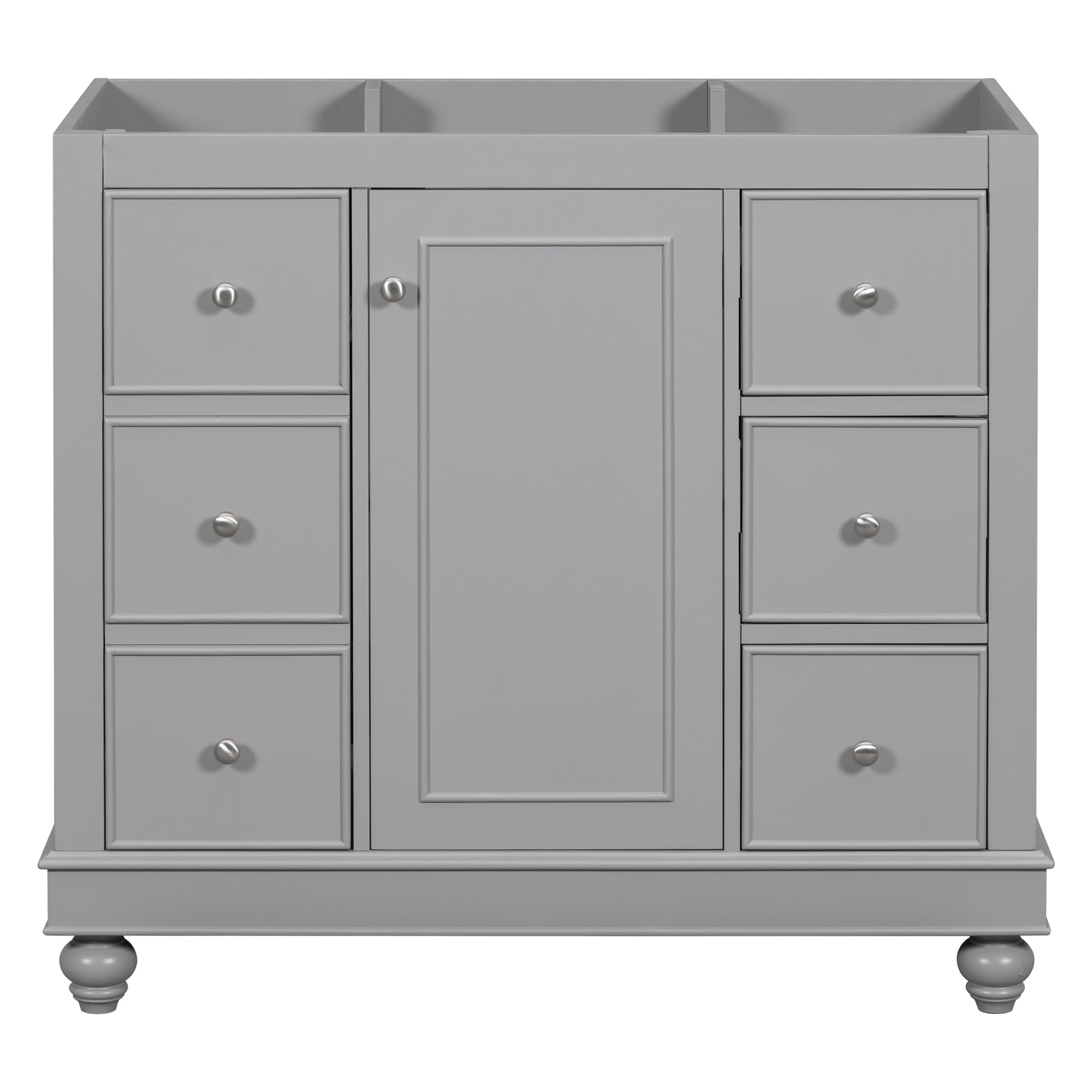 Cabinet Only 36" Gray Bathroom Vanity Sink Not Included Gray Solid Wood Mdf Resin