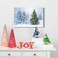 Framed Canvas Wall Art Decor Painting For Chrismas, Chrismas Tree With Cute Snowman Chrismas Gift Painting For Chrismas Gift, Decoration For Chrismas Eve Office Living Room, Bedroom Decor Ready To