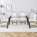 Table And Chair Set, 1 Table And 4 Chairs. Rectangular Glass Dining Table, 0.31 