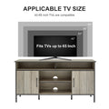 58 Inch Tv Stand And Media Entertainment Center Console With Up To 65 Inch Tv, Open Shelving And Two Storage Cabinets, Six Support Legs With Adjustable Feet,Rustic, Gray,58