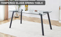 Modern Minimalist Rectangular Glass Dining Table With 0.31