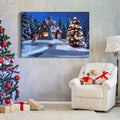 Framed Canvas Wall Art Decor Painting For Chrismas, Chrismas Tree In Forest Chrismas Gift Painting For Chrismas Gift, Decoration For Chrismas Eve Living Room, Bedroom Decor 3624In Thickness 1.5Inch