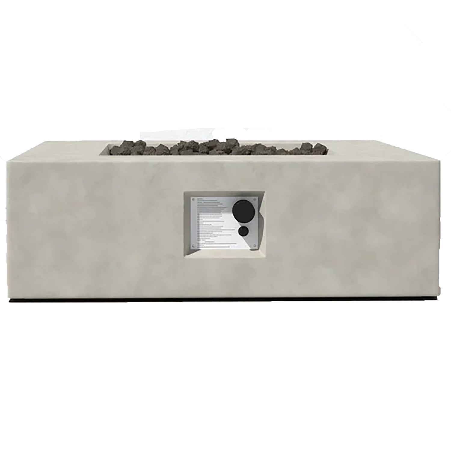 Living Source International 12" H Concrete Outdoor Fire Pit Table Natural Concrete Cm 1010C Natural White Modern Concrete