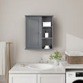 Bathroom Wall Cabinet in Black Ready to Assemble grey-1-3-soft close doors-wall