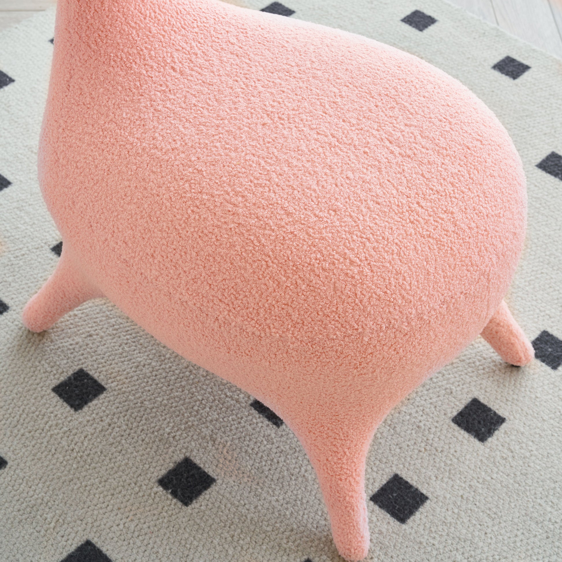 Sherpa Lamb Fabric Gaming Chair, Lambswool Fabric Upholstered Accent Chair For Gaming Room, Living Room, Bedroom Pink Foam