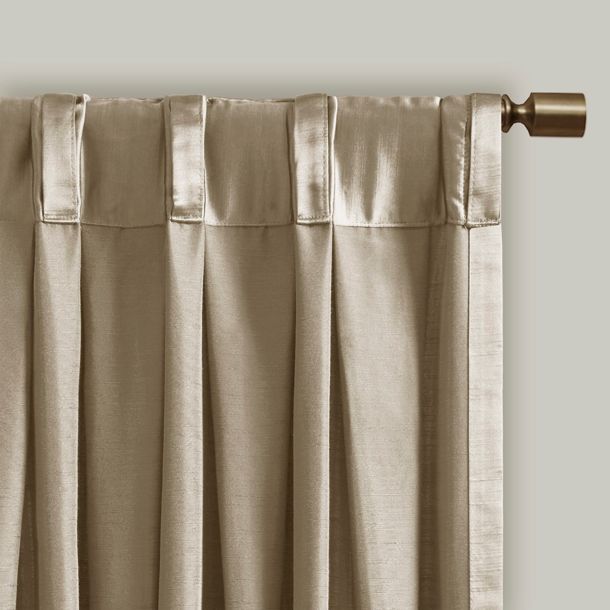 Pleat Curtain Panel With Tieback Only 1 Pc Panel Champagne Polyester