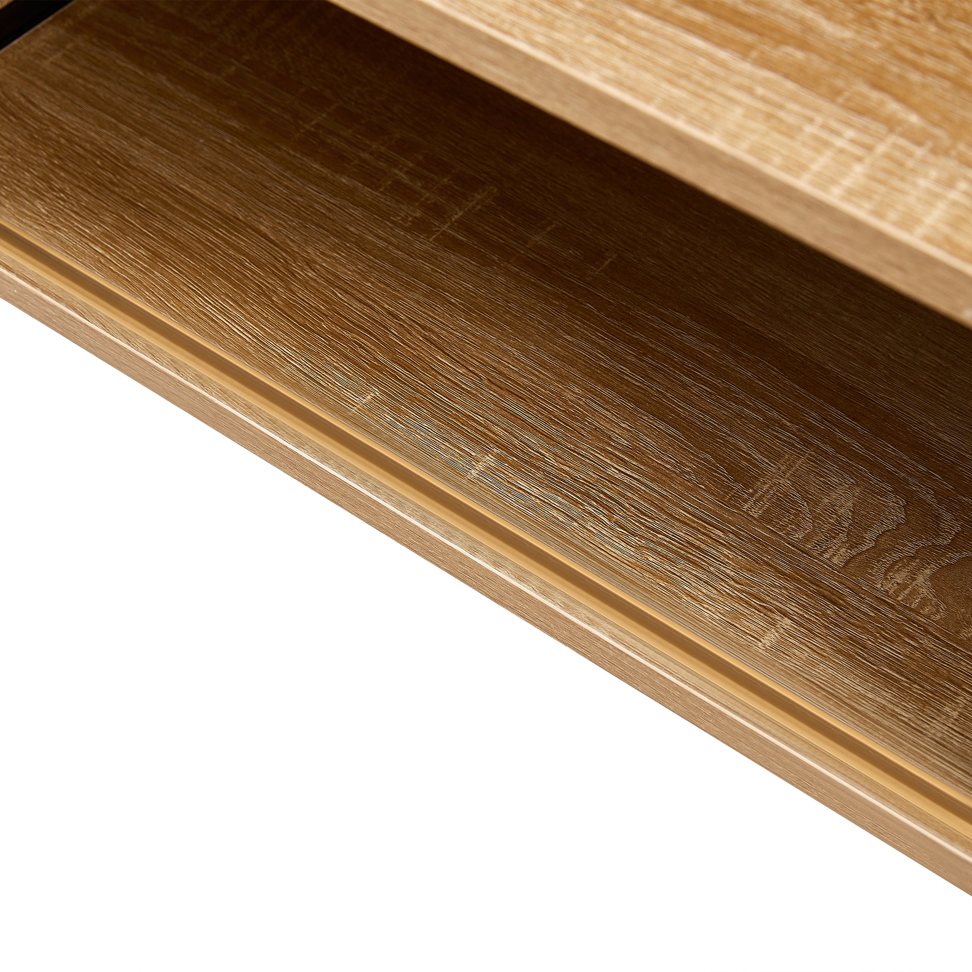 40.16" Rattan Coffee Table, Sliding Door For Storage, Metal Legs, Modern Table For Living Roomnatural Natural Mdf Metal