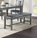 Dining Room Furniture Gray Color 6Pc Set Dining Table 4X Side Chairs And A Bench Solid Wood Rubberwood And Veneers Gray Wood Dining Room Solid Wood Rubberwood Rectangular Dining Table With Chair And Bench Wood Wood Grey Seats 6 60 Inches