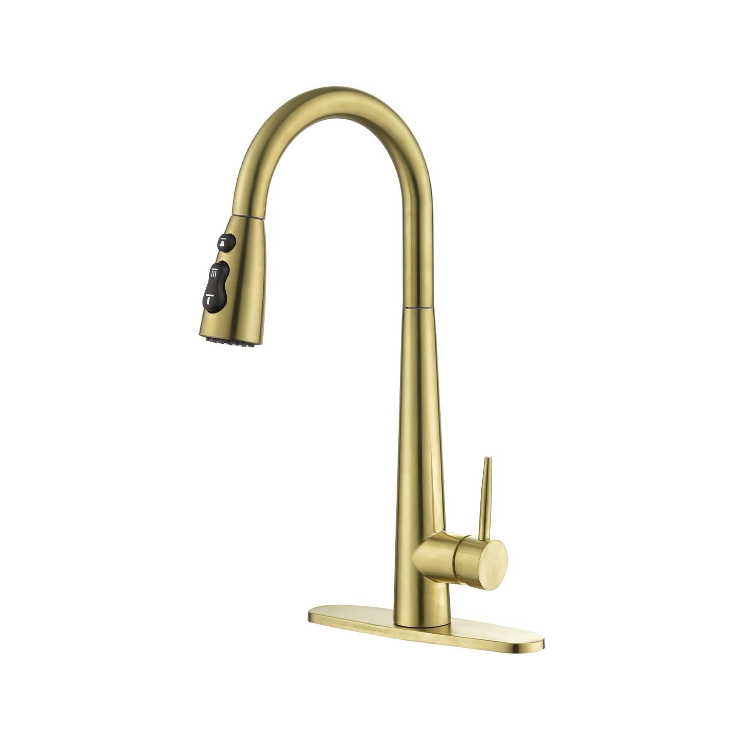 Kitchen Faucet With Pull Down Sprayer Brushed Gold Stainless Steel