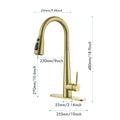 Kitchen Faucet With Pull Down Sprayer Brushed Gold Stainless Steel