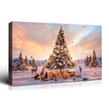 Framed Canvas Wall Art Decor Painting For Chrismas, Lighted Pine Tree At Night Chrismas Painting For Chrismas Gift, Decoration For Chrismas Eve Living Room, Bedroom Decor 3624In Thickness 1.5In Rectangle Framed Multicolor Christmas Oversized 41In Canvas